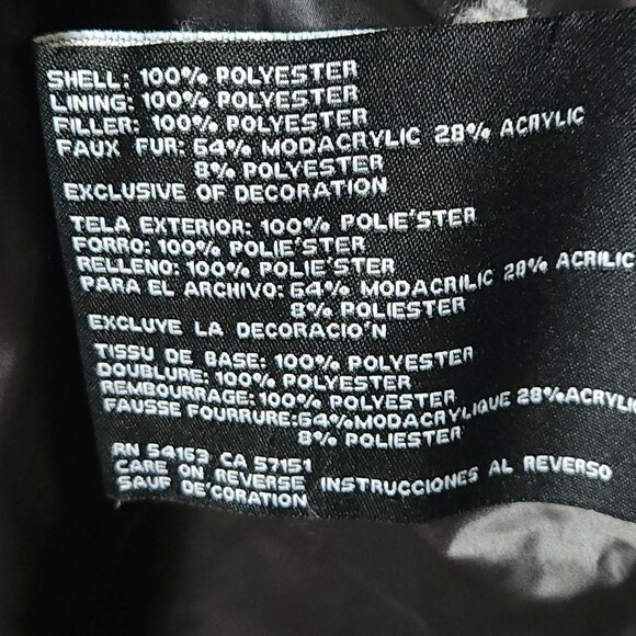 Guess burgundy puffer coat Women's small Removable fur-lined hood Zipper pockets - Picture 12 of 16